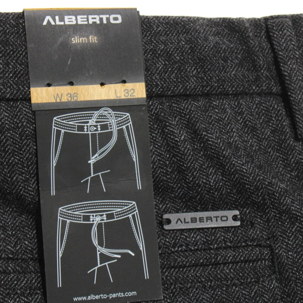 Alberto NWT Jump Cozy Jersey Casual Pants Size 36 US Slim Fit Gray Viscose Blend